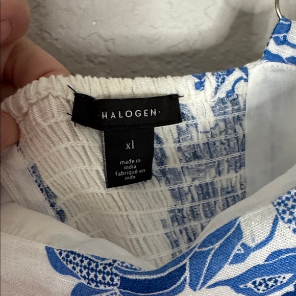 NEW Halogen Blue Sleeveless Floral Print Midi Dress Sz XL Vacation Summer Spring - Picture 6 of 10